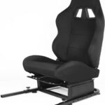 Anman Racing Simulator Cockpit Black Seat/Flight Sim Game Chair Matching Bottom Support Bracket,Seat Belt Drilling/Include Standard seat Double Lock Sliding Module,Support for DIY  Video Games