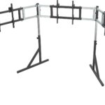 SimFab Triple Monitor and TV Floor Stand for Racing and Flight Simulators Model HD | Over 100x100mm VESA Mount, 40-55 inch Monitors or TVs (Triple Monitor or TV Stand, HD Mount Brackets)  Video Games
