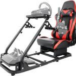 Gazzyt Flight Simulator Cockpit & Racing Simulator Cockpit Compatible for Logitech, Thrustmaster Hotas Warthog G27 G29 X52, Wheel, Pedal, Shifter, Keyboard and Flight Stick Not Included  Video Games
