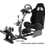 Anman G25 Racing Steering Wheel Stand with Racing Seat Adjustable Racing Simulator Mount for Logitech G27 G29 G920,Fanatec,Thrustmaster T300 Race Car Seat, Wheel Shifter Pedals NOT Included  Video Games