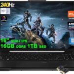 ASUS TUF Gaming A16 Laptop | 16" QHD+ 240Hz 500nits DCI-P3 100% | AMD 8-core Zen 4 Ryzen 9 7940HS (>i7-13700H) | 16GB DDR5 1TB SSD | Radeon RX 7700S (>RTX4060) | Backlit USB4 Win11Pro w/DLCA Accessory  Electronics
