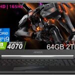 GIGABYTE AORUS 15X Gaming Laptop (15.6" QHD 165Hz, Intel Core i9-13980HX, GeForce RTX 4070 8GB, 64GB DDR5 RAM, 2TB SSD), RGB Backlit, 1080p IR Webcam, Thunderbolt 4, Wi-Fi 6E, Win 11 Home  Electronics
