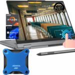 Lenovo Newest IdeaPad 5 14" Touch Ryzen 7 Business 2-in-1 Laptop, 14" FHD+ Touchscreen, AMD Ryzen 7 8845HS, 16GB RAM, 512GB SSD, FP Reader, Backlit KB, Stylus Pen, W11P, With 512GB External SSD Bundle  Electronics