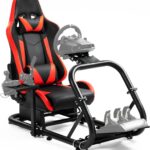 Dardoo G29 Racing Simulator Cockpit with Seat Compatible with Thrustmaster/Logitech/Fanatec/PC G25 G27 G920 G923 T300RS,Ultra-Sturdy Alloy Steel Steering Wheel Stand,Without Wheel,Pedal & Handbrake  Video Games