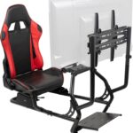 VIVO Racing Simulator Cockpit with TV Mount, Wheel Stand, Gear Mount, Chair and Frame Only, Fits Logitech, Thrustmaster, Fanatec, Compatible with Xbox One, PlayStation, VESA 400x400, STAND-KIT-RACE1B  Home & Kitchen