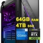 ASUS ROG Strix G16CH Gaming Desktop Intel 16-core i7-13700F (Beats i9-12900F) 64GB RAM 4TB SSD Geforce RTX 4060 8GB Graphic DisplayPort Aura Sync Lighting Win11 Black + HDMI Cable  Electronics