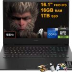 HP Omen 16 Gaming Laptop 16.1" FHD 165Hz (sRGB 100%, G-SYNC) Intel 24-core i9-13900HX 16GB RAM 1TB SSD GeForce RTX 4060 8GB RGB Backlit Thunderbolt FHD Privacy Camera Fast Charge Win11 w/ICP Accessory  Electronics