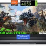 Dell G15 5535 Gaming Laptop | 15.6" FHD 165Hz (100% sRGB, 3ms, G-SYNC + DDS) | AMD Zen 4 8-core Ryzen 7 7840HS (>i7-12700H) | 32GB DDR5 2TB SSD | GeForce RTX 4050 Graphic | Backlit USB-C Win11Pro  Electronics