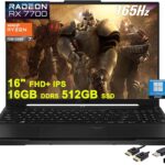 ASUS TUF Gaming A16 Laptop | 16" FHD+ 165Hz 100% sRGB | AMD 8-core Ryzen 7 7735HS | 16GB DDR5 512GB SSD | Radeon RX7700S 8GB Graphic (>RTX4060) | Backlit USB-C USB4 Win11Pro w/DLCA Accessory  Electronics