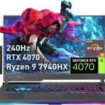 ASUS ROG Strix G17 Gaming Laptop, 17.3" QHD 240Hz Display, AMD Ryzen 9 7940HX, GeForce RTX 4070, 32GB DDR5, 2TB SSD, RGB Backlit Keyboard, Wi-Fi 6E, Win 11, Gray, 256GB Docking Station Set  Electronics