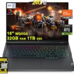 Lenovo Legion Pro 5 Gaming Laptop 16" QHD+ 2560x1600 240Hz (500nits, 100% DCI-P3, G-Sync) AMD 16-Core Ryzen 9 7945HX (>i9-14900HX) 32GB RAM 1TB SSD GeForce RTX 4070 RGB Backlit Win11 w/ICP Accessory  Electronics