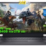 DELL G16 7630 16 Gaming Laptop 16" QHD+ 240Hz (100% DCI-P3, 3ms) Intel 14-Core i7-13650HX Processor 64GB RAM 2TB SSD GeForce RTX 4060 8GB Graphic RGB Backlit USB-C Win11 Grey  Electronics