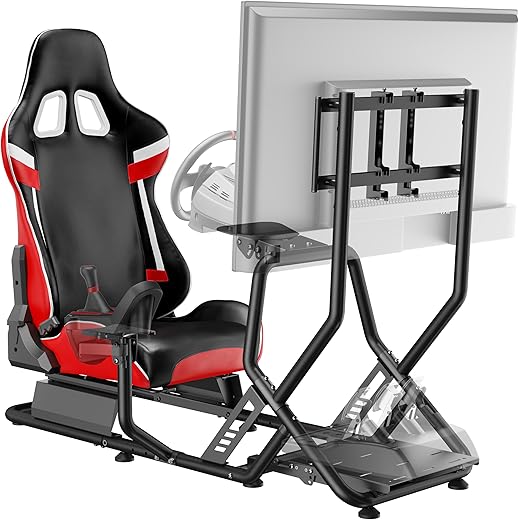 ARES WING Racing Simulator Cockpit with Monitor Mount and Seat, Formula and GT Sim Racing Cockpit Compatible with Fanatec, Thrustmaster, Logitech, Moza Racing Games on PS5, PS4,...