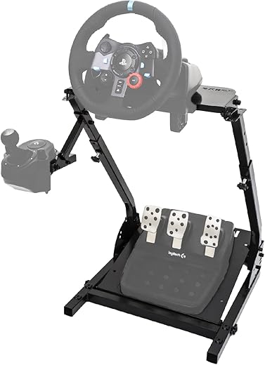 CXRCY Racing Wheel Stand Compatible with Logitech G920 G29 G27 G25 Gaming Cockpit Height Adjustable Foldable Gaming Racing Simulator Steering Wheel Stand,Wheel and Pedals Not...