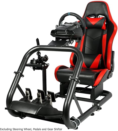 Dardoo G29 Gaming Simulator Cockpit with Real Seat Fit for Logitech/Thrustmaster/Fanatec G920 G923 T300RS,Direct Drive Sim Racing Cockpit,Without Wheel,Pedal & Handbrake