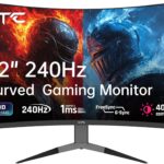 KTC 32 Inch 240Hz Curved Gaming Monitor, 2K 1440P Computer PC Monitor with 1000R 1ms Frameless, Adaptive Sync,122% sRGB, HDMI, DisplayPort, Tilt Adjustable, H32S25E  Electronics