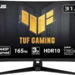ASUS TUF Gaming 32" 1440P HDR Curved Monitor (VG32VQ1B) - QHD (2560 x 1440), 165Hz (Supports 144Hz), 1ms, Extreme Low Motion Blur, Speaker, FreeSync Premium, VESA Mountable, DisplayPort, HDMI,BLACK  Electronics