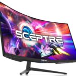 Sceptre 34-Inch Curved Ultrawide WQHD Monitor 3440 x 1440 R1500 up to 165Hz DisplayPort x2 99% sRGB 1ms Picture by Picture, Machine Black 2023 (C345B-QUT168)  Electronics
