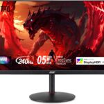 Acer Nitro 27" WQHD 2560 x 1440 PC Gaming IPS Monitor | AMD FreeSync Premium | Up to 240Hz Refresh | Up to 0.5ms | DisplayHDR 400 | sRGB 99% | 1 x Display Port 1.4 & 2 x HDMI 2.1 | XV272U W2bmiiprx  Electronics