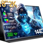 UPERFECT 2K 144Hz Portable Gaming Monitor 18" 2560x1600 QHD 100% DCI-P3 FreeSync HDR Laptop w/VESA, Frameless Matte IPS Eye Care Second Monitor for Game Console (UGame K118)  Electronics