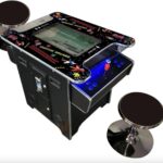 TOP US VIDEO ARCADES Full Size Commercial Grade Cocktail Arcade Machine 2 Player Retro 412 Games 22" LCD Screen Tempered Glass 2 Stools Included 5 Year Warranty Black  Toys & Games