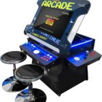 Creative Outdoor Distributor Arcades Full Size Commercial Grade Cocktail Arcade Machine | 2 Player, 1162 Games Kid, 26" LCD Lifting Screen | 3 Sided | 4 Sanwa Joysticks |Trackball | 2 Stools Included  Electronics