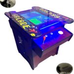 Top Us Video Arcades Full Size Commercial Grade Cocktail Arcade Machine 2 Player Upgraded Trackballs 412 Games 22" LCD Screen Tempered Glass 2 Stools Included 5 Year Warranty Dark Wood  Electronics